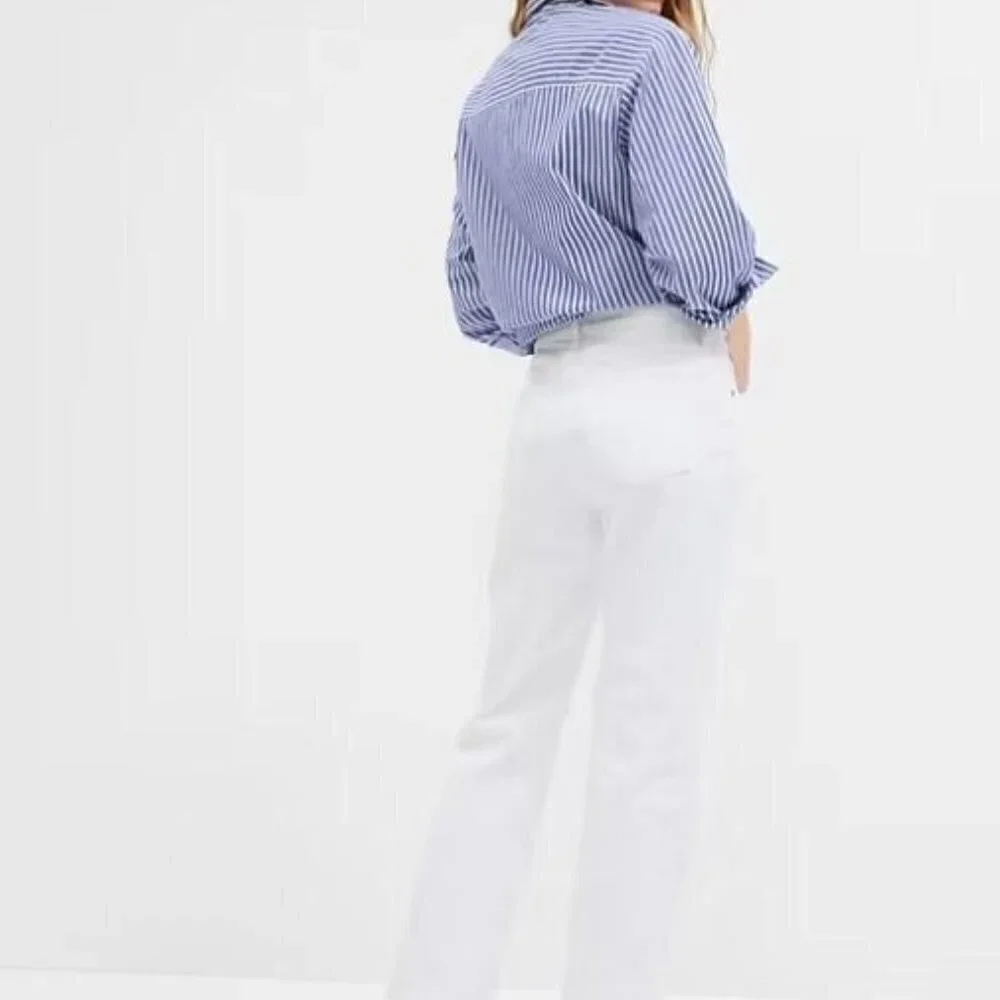 GAP High Rise SUPER CUTE White Kick Fit Plus Size 20/35 Jeans RETAIL $80